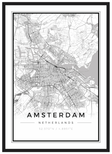 BIGBULLY City Map Prints - Amsterdam (Rez Me)
