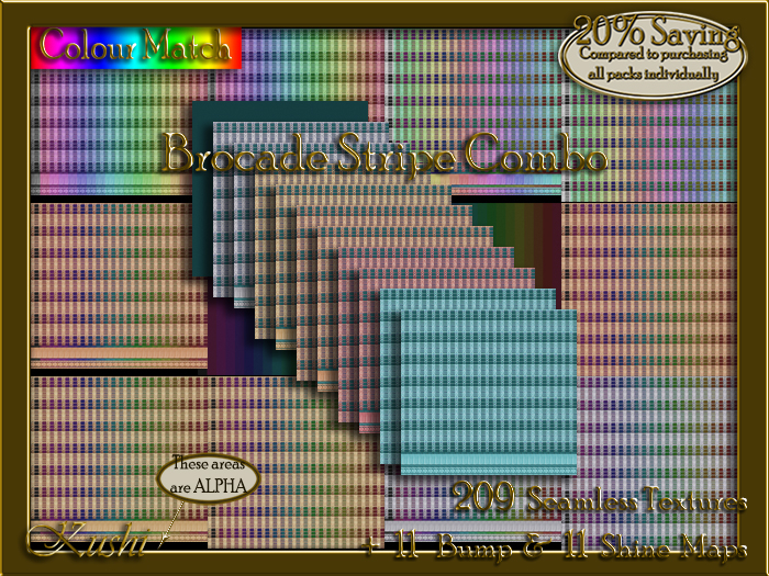 Brocade Stripe COMBO Texture Bundle