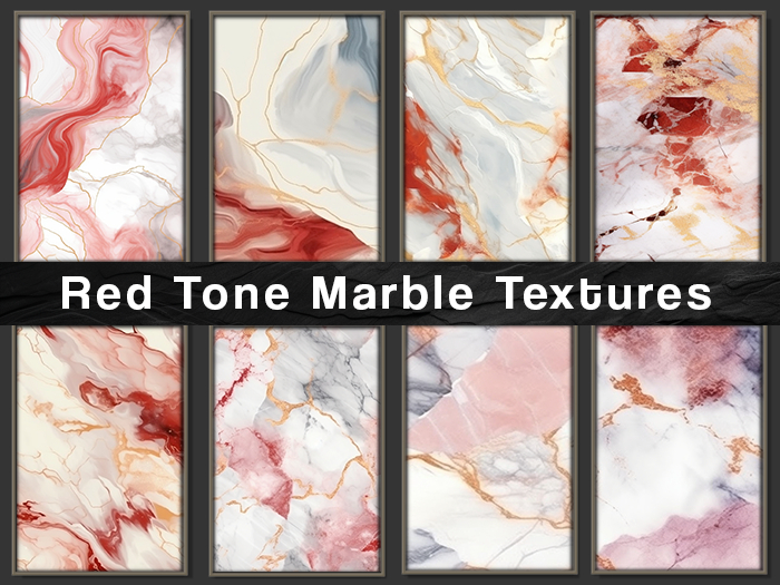 Red Tones Marble - 8 textures - FULL PERM