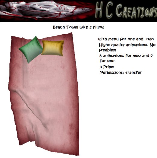 NEW! PROMO! Beach towel Grunge Red with menu