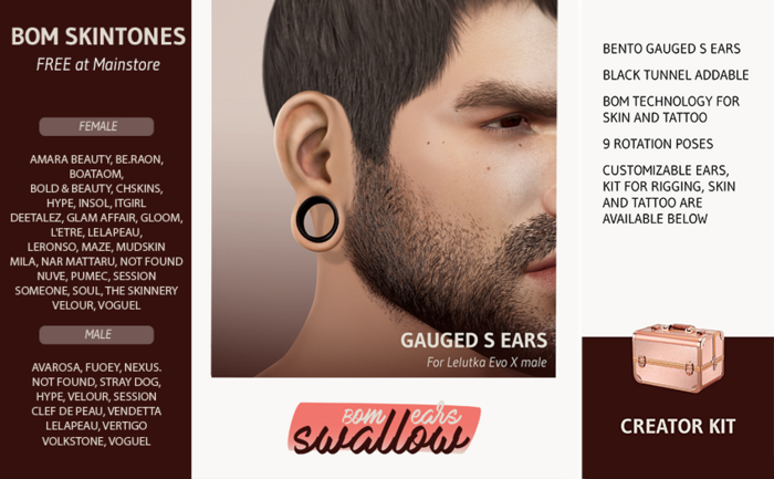 ^^Swallow^^ DEMO Gauged S Ears (m)