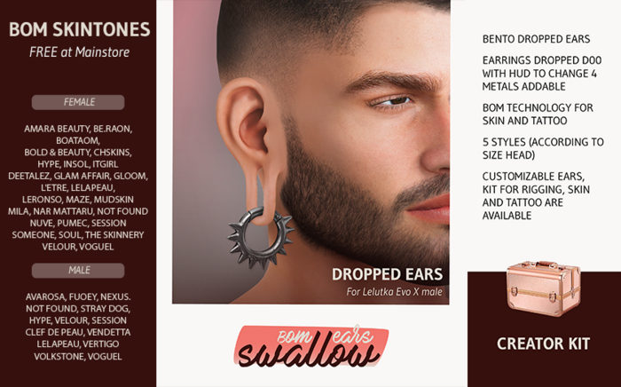 ^^Swallow^^ DEMO Dropped Ears for lel Evo X Ears (m)