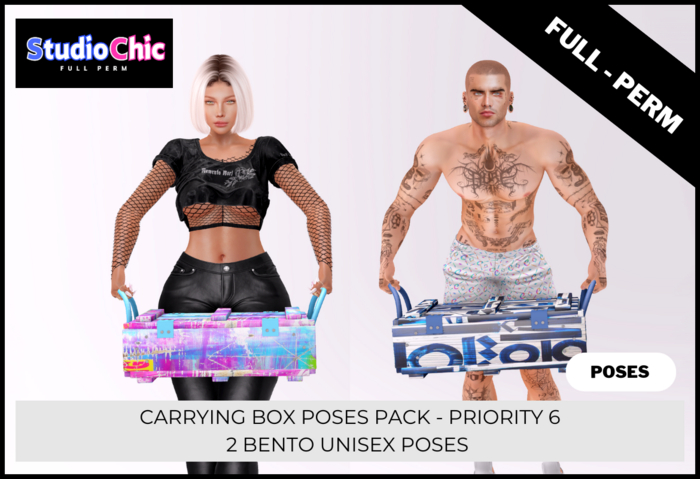 2 CARRYING BOX POSES -  FULL PERM - HIGH QUALITY PRIORITY 6