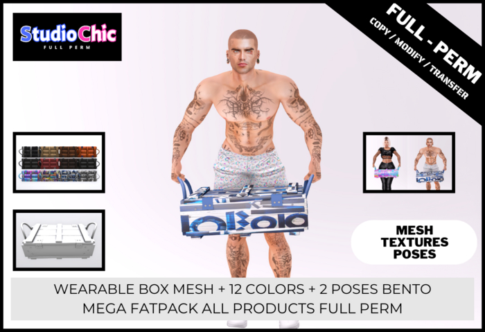 WEARABLE BOX MEGA FATPACK -  FULL PERM - MESH + TEXTURES + POSES
