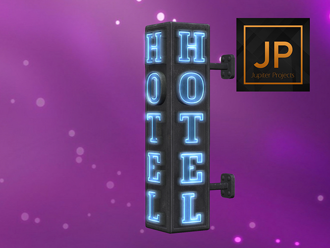 5. Refuge - Hotel Block Sign Blue