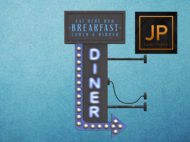 2. Refuge - Diner Sign Blue