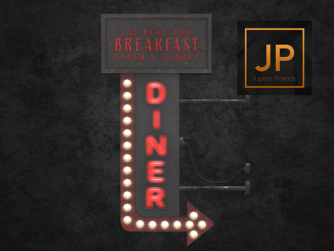 1. Refuge - Diner Sign Red