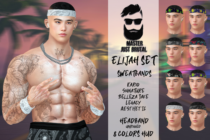 MJB  Elijah set sweatbands and headband