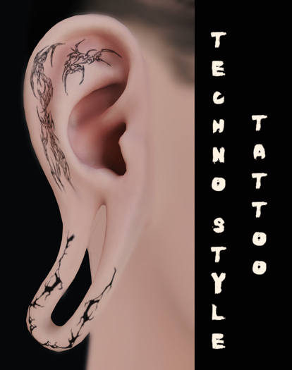 PROFANATION Techno Style Tattoo Swallow Dropped Ears