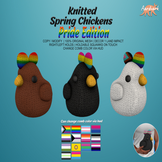 Aardvark : Knitted Spring Chicken Pride Ed -  FATPACK  