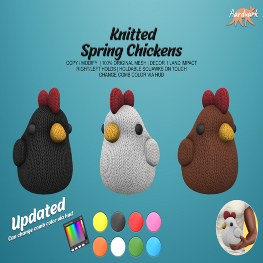 Aardvark : Knitted Spring Chicken -  FATPACK