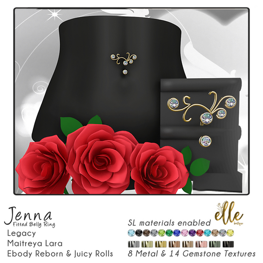 Elle Boutique - Jenna Navel Piercing Ebody Reborn, Juicy Rolls, Legacy, Maitreya Lara