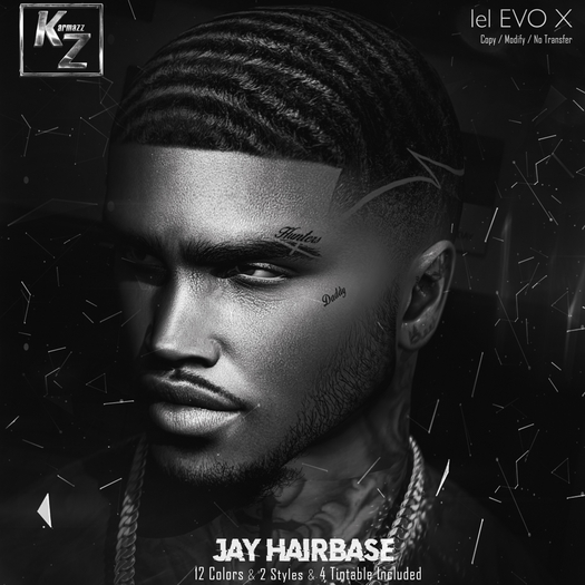 *DEMO Jay Waves Hairbase - 2 Styles & 12 Colors & 4 Tintable - EVOX