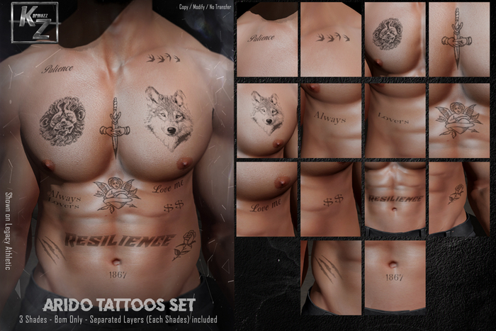 KARMAZZ Arido Tattoos Set - 3 Shades - BOM