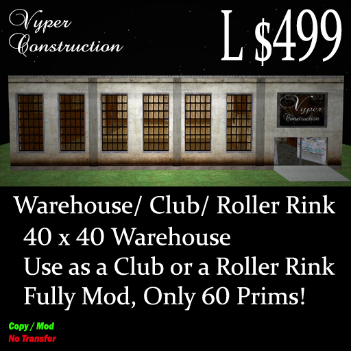 Warehouse / Club / Roller Rink Only 60 Prims!!!