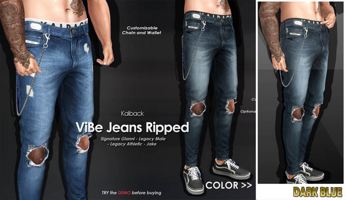 <Kalback> ViBe Jeans Ripped DarkBlue