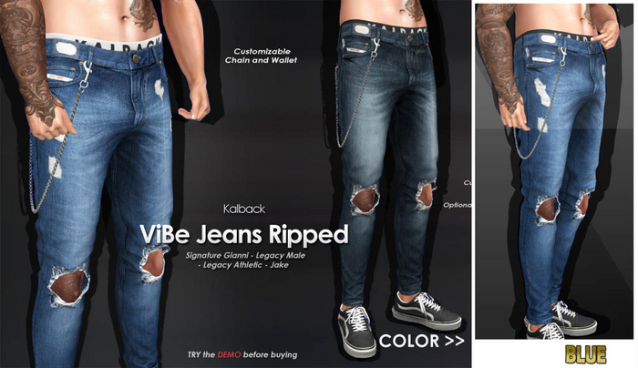 <Kalback> ViBe Jeans Ripped Blue
