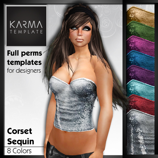 Karma Template - TGA - Female Corset Sequin 8 Colors Full Permissions