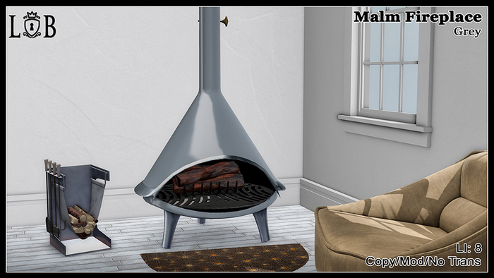 ~L:B~ Malm Fireplace - Grey