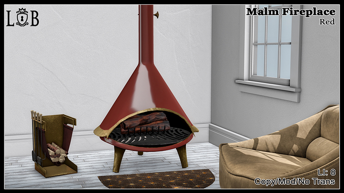 ~L:B~ Malm Fireplace - Red