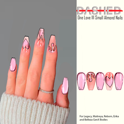 DASHED- One Love III Small Almond Nails