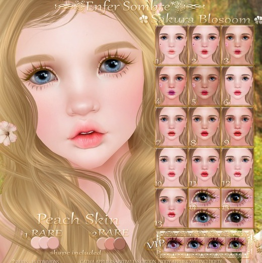 (Enfer Sombre*) Catwa Skin Applier - Peach {Moon} RARE
