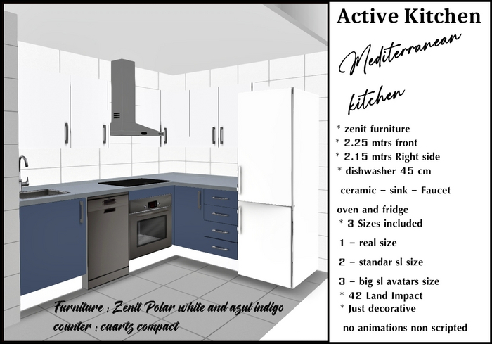 Second Life Marketplace - ACTIVE KITCHEN - MEDITERRANEAN KITCHEN - FULL ...