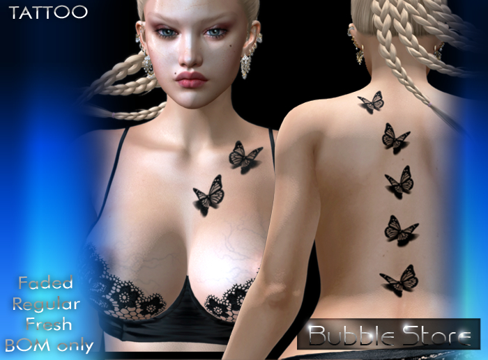 Bubble - Butterfly 3D TATTOO BOM
