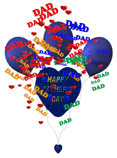 Happy Father's Day Heart Banner Balloons Blue Copy