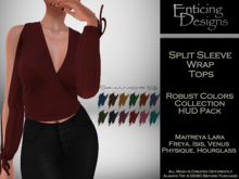 *ED HUD Pack Split Sleeve Wrap Top - Solids