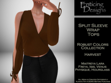 *ED Split Sleeve Wrap Top - Solid Harvest