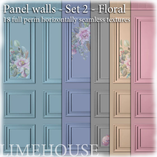 [L] Panel walls set 2 floral