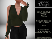 *ED Split Sleeve Wrap Top - Solid Olive