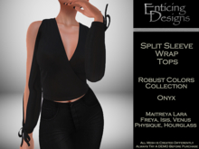 *ED Split Sleeve Wrap Top - Solid Onyx