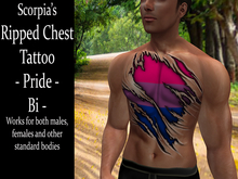 Ripped Chest Tattoo - Pride - Bi