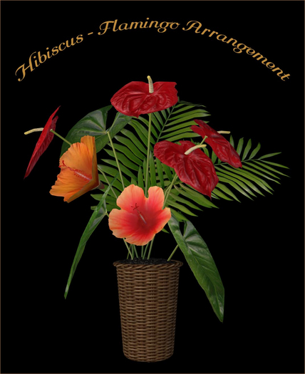 Flamingo Hibiscus Arrangement, Copy Version