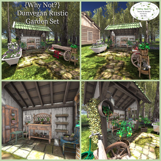 02{Why Not?} Dunvegan Rustic Garden Set Potting Table RARE