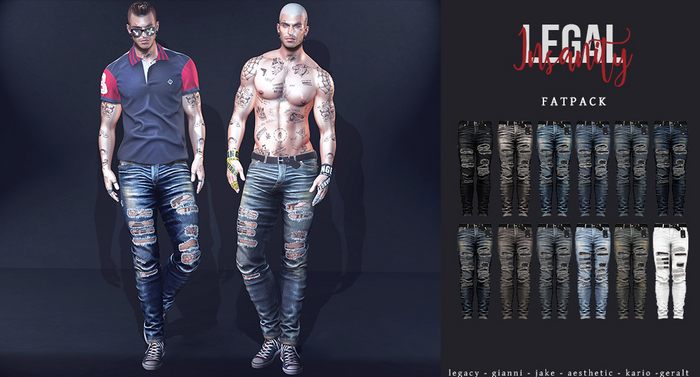Legal Insanity - James ripped denims FATPACK