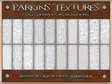 Parkins Textures - Alinafe Set - 20x Full Perm Seamless 1024 - Embroidered, White, Pearl, Wedding, Dress, Fabric, Silk