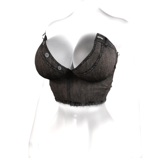 [KONVO] Rika Denim Top - Walnut