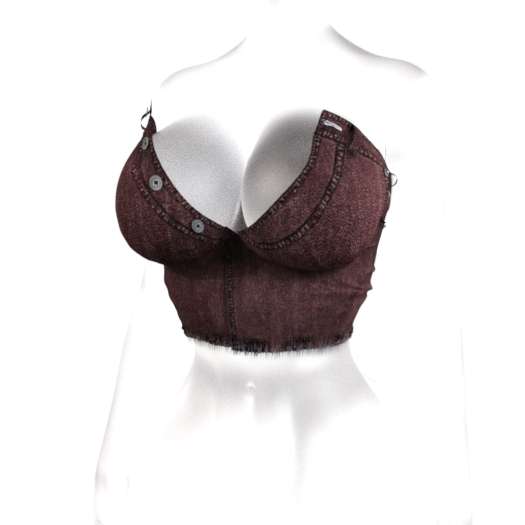 [KONVO] Rika Denim Top - Rust