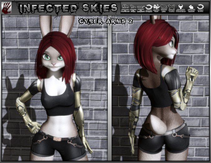 *IS* Cyber Arms 2 Furry Female Gold 