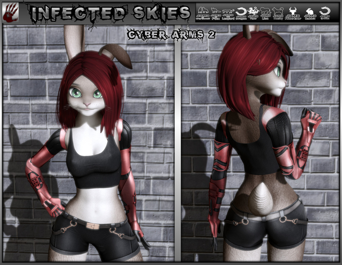 *IS* Cyber Arms 2 Furry Female Red  