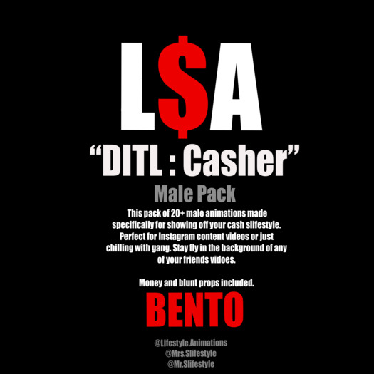 L$A - "DITL: Casher" Pack (MALE PACK)
