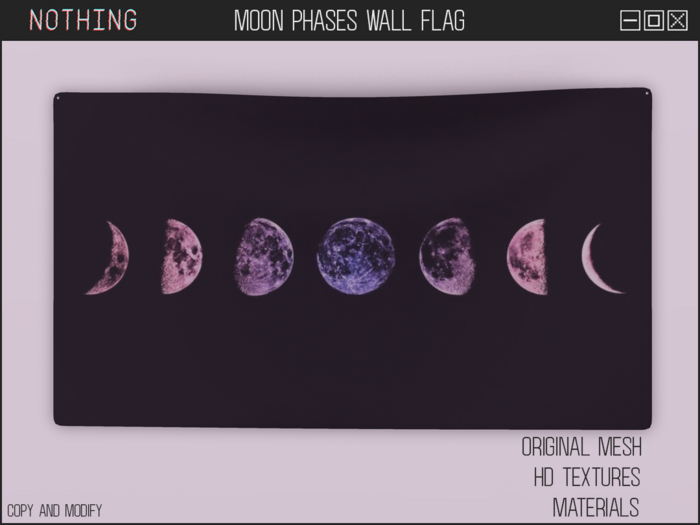 Moon phases wall flag 