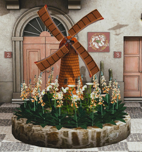 Mini Windmill FLOWER BED & Bees
