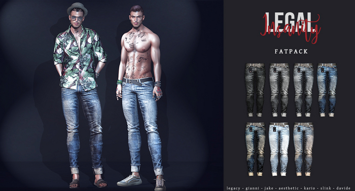 Legal Insanity - Gary rolled jeans FATPACK