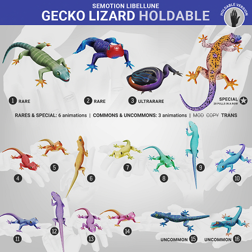 SEmotion Libellune Gecko Lizard Holdable COMMON 11