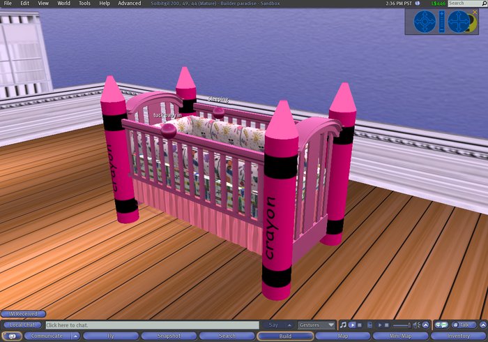 crayon crib. pink. boxed