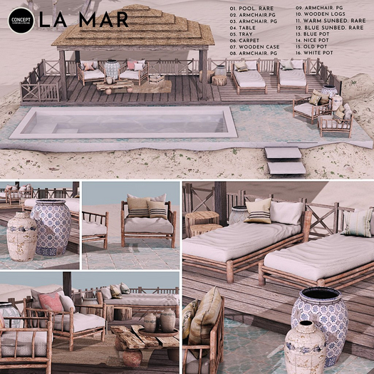 12. CONCEPT_*LA MAR. BLUE SUN BED. RARE